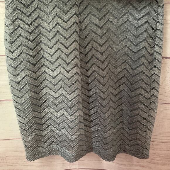 Emerald Sundae Black Gray Chevron Lace Formal Dress Ombre Bodycon Keyhole Size S - Picture 14 of 16